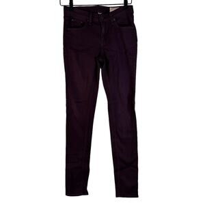 Rag & Bone Womens Skinny Jeans Maroon Stretch Cotton Blend Mid Rise 26